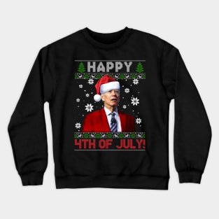 Funny Santa Joe Biden Happy 4th of July Ugly Christmas Sweater Crewneck Sweatshirt